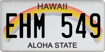 HI license plate EHM549