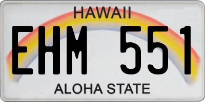 HI license plate EHM551