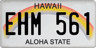 HI license plate EHM561