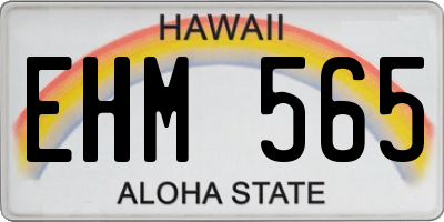 HI license plate EHM565
