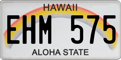 HI license plate EHM575