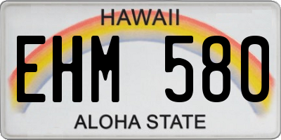 HI license plate EHM580