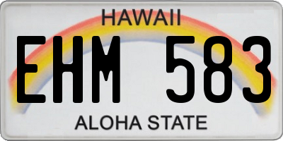 HI license plate EHM583