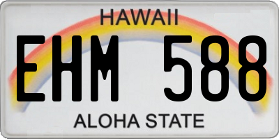 HI license plate EHM588
