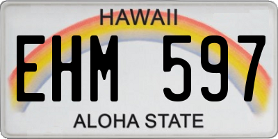 HI license plate EHM597