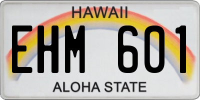 HI license plate EHM601