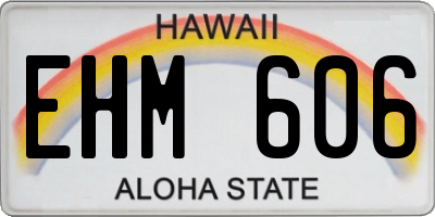 HI license plate EHM606