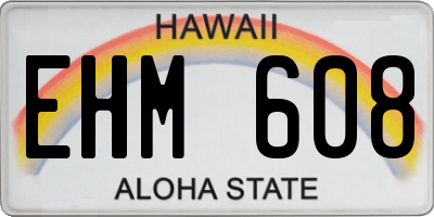 HI license plate EHM608