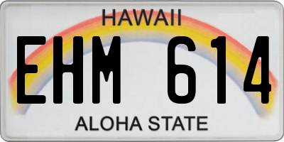 HI license plate EHM614