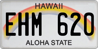 HI license plate EHM620