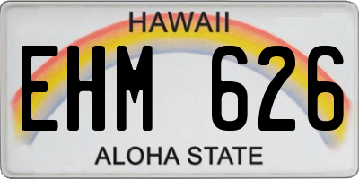 HI license plate EHM626