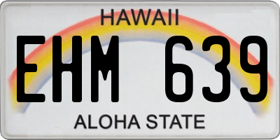 HI license plate EHM639