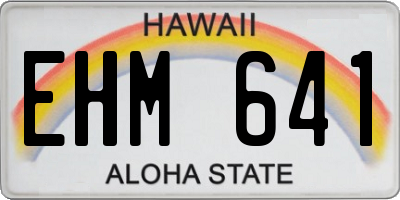 HI license plate EHM641