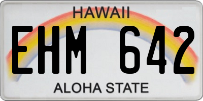 HI license plate EHM642