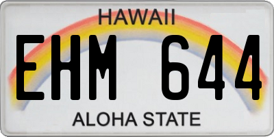 HI license plate EHM644