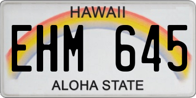 HI license plate EHM645