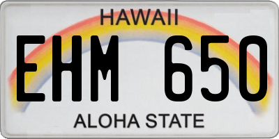 HI license plate EHM650