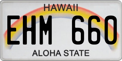 HI license plate EHM660