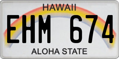 HI license plate EHM674