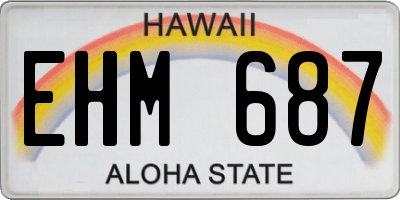 HI license plate EHM687