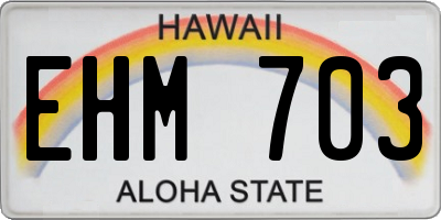 HI license plate EHM703