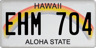 HI license plate EHM704