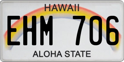HI license plate EHM706