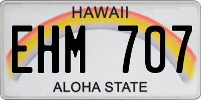HI license plate EHM707