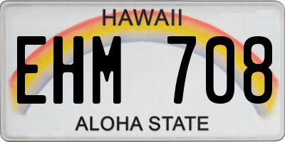 HI license plate EHM708