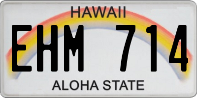 HI license plate EHM714
