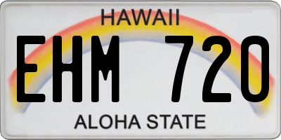 HI license plate EHM720