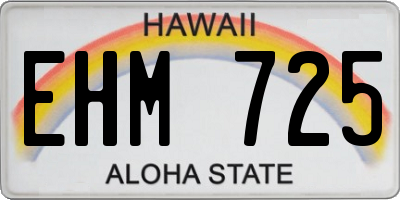 HI license plate EHM725
