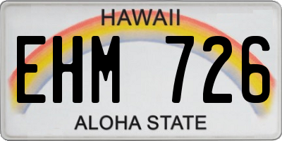 HI license plate EHM726