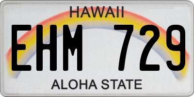 HI license plate EHM729