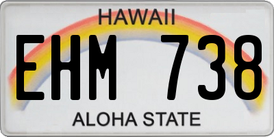 HI license plate EHM738