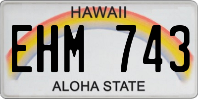 HI license plate EHM743