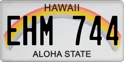 HI license plate EHM744