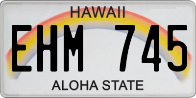 HI license plate EHM745