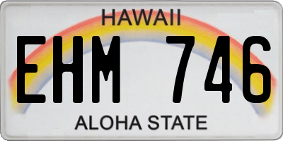 HI license plate EHM746