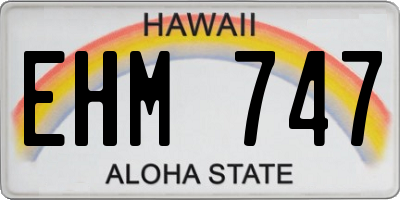 HI license plate EHM747