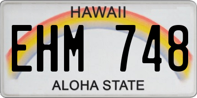 HI license plate EHM748
