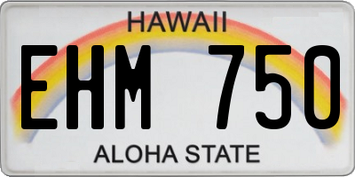 HI license plate EHM750