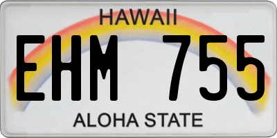 HI license plate EHM755