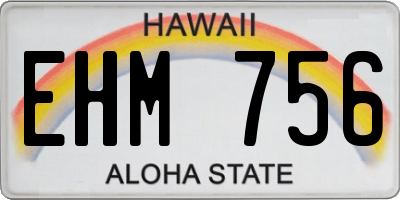 HI license plate EHM756