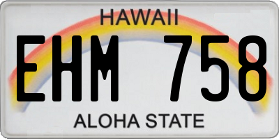 HI license plate EHM758