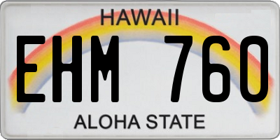 HI license plate EHM760