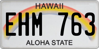 HI license plate EHM763