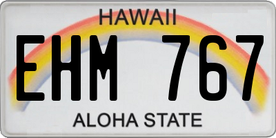 HI license plate EHM767