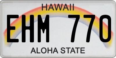 HI license plate EHM770