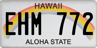 HI license plate EHM772